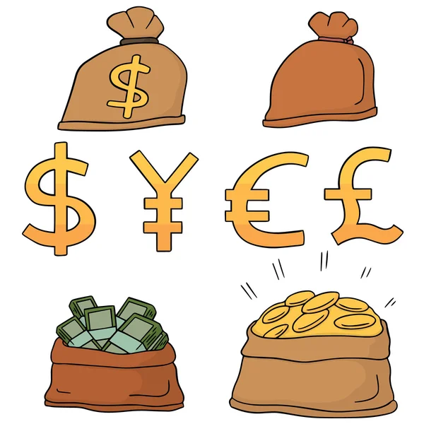 Vector set van geld — Stockvector