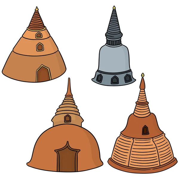 Ensemble vectoriel de pagode — Image vectorielle