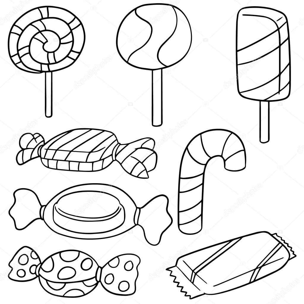 Set vettoriale di dolci e caramelle — Vettoriale Stock