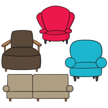 vektör set mobilya