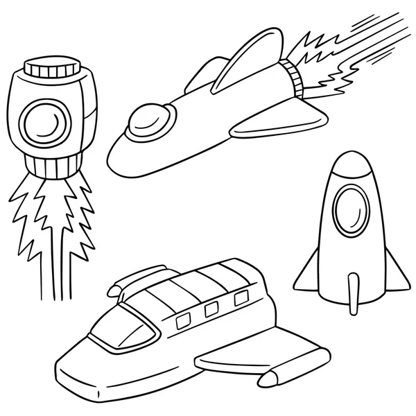 Vector set of space ship — Stock Vector