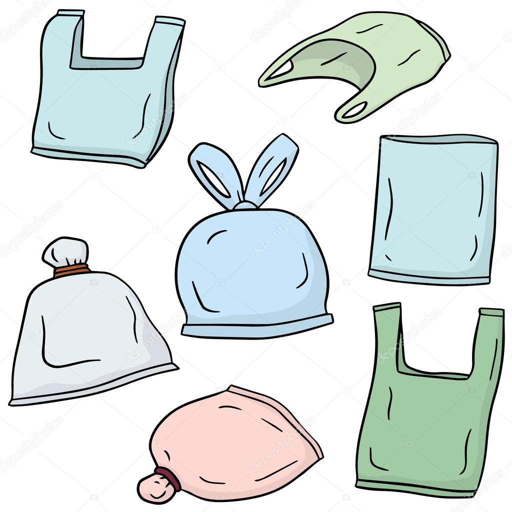 conjunto de vetores de saco de plástico — Vetor de Stock