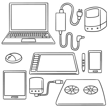 bilgisayar kümesi vektör, akıllı aygıt ve bilgisayar aksesuarları