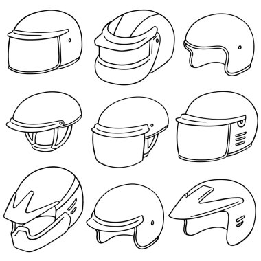 motosiklet kask vektör kümesi