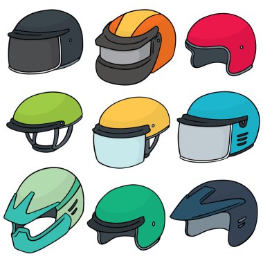 motosiklet kask vektör kümesi