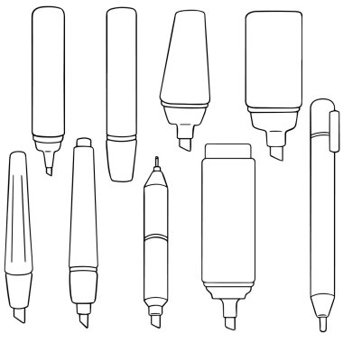 Fosforlu kalem kalem kümesini vektör