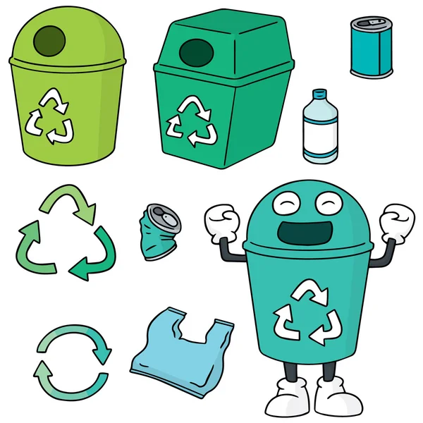Vektor uppsättning återvinningsavfall — Stock vektor