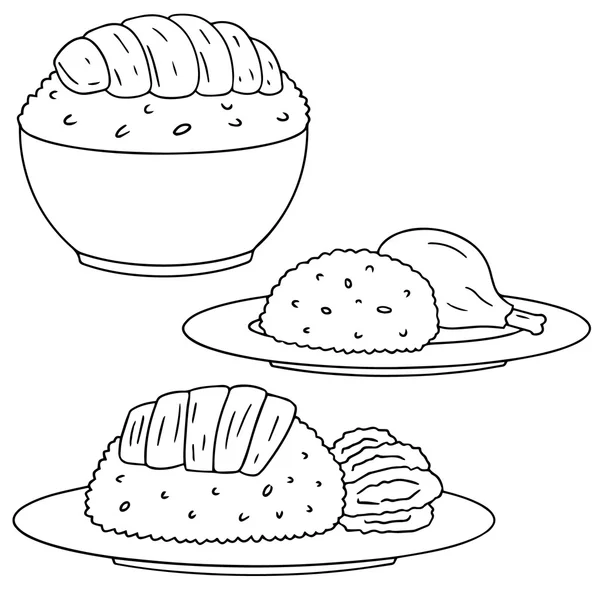 向量集的鸡饭 — 图库矢量图片