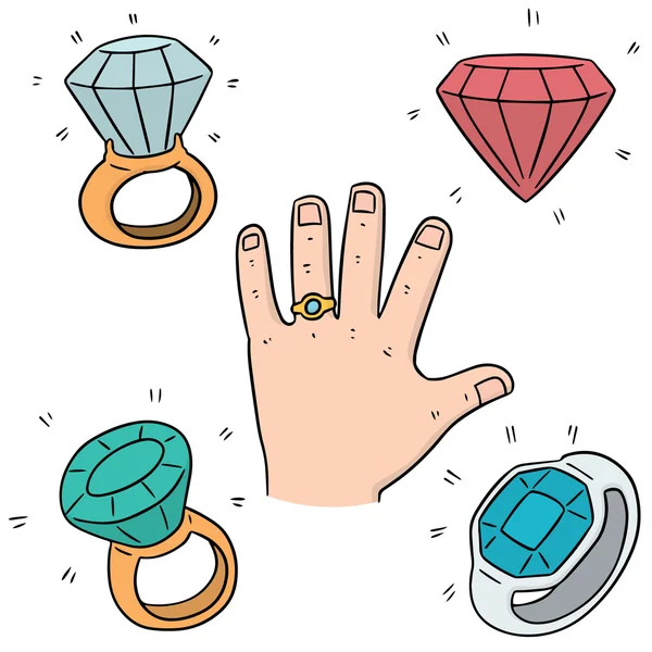 Vector conjunto de anillo de boda — Vector de stock