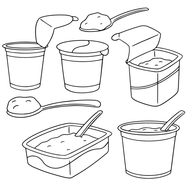 Ensemble vectoriel de yaourt — Image vectorielle
