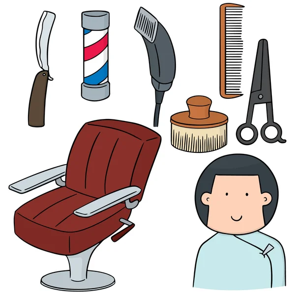 Vector set of barber shop element — Stock Vector