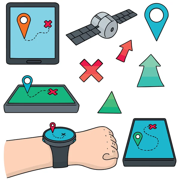 Vector set of navigation equipment — Stock Vector