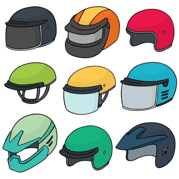 Vektor-Set von Motorradhelm — Stockvektor