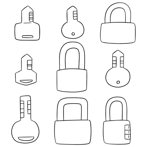 Vector set van slot en grendel — Stockvector