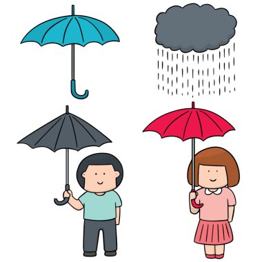 vektör set şemsiye