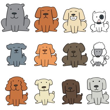 vektör köpek kümesi