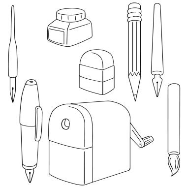 ekipman çizim vektör set