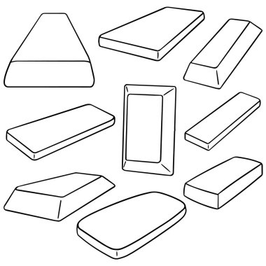 vektör set Altın külçe