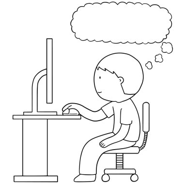 vektör kümesi çalışan adam