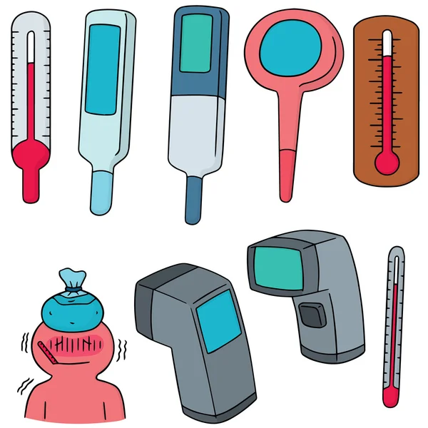 Векторный набор термометров — стоковый вектор