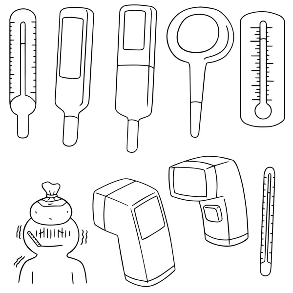 Insieme vettoriale del termometro — Vettoriale Stock