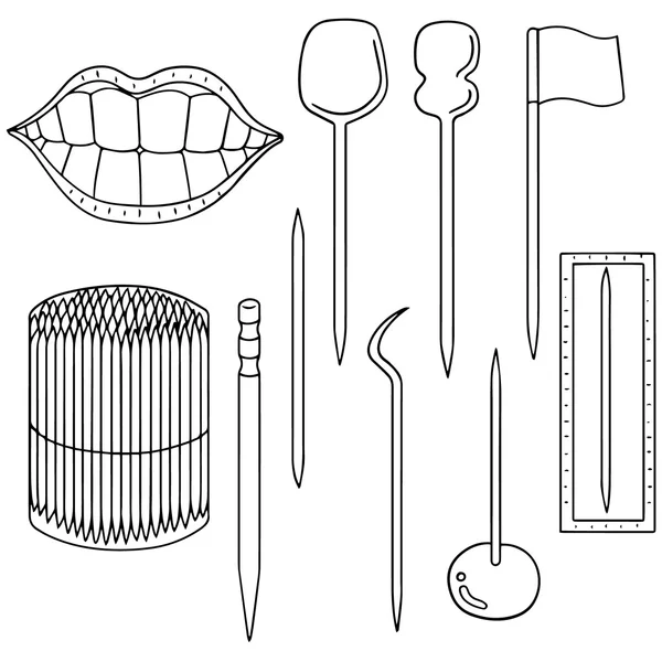 Vector set of toothpick — Stock Vector