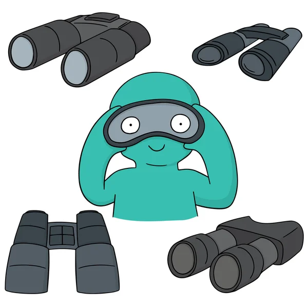 Vector conjunto de binocular — Vector de stock