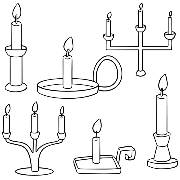 Vector set of candle stick — Stock Vector