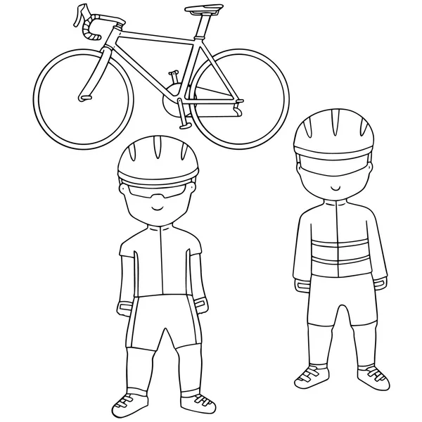 Ensemble vectoriel de cycliste — Image vectorielle