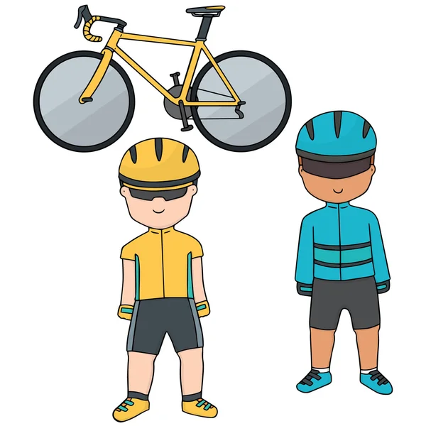 Ensemble vectoriel de cycliste — Image vectorielle