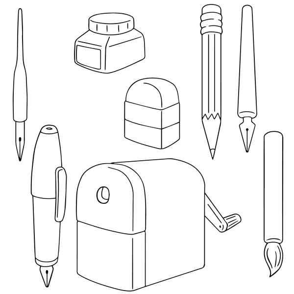 Vector conjunto de equipos de dibujo — Vector de stock