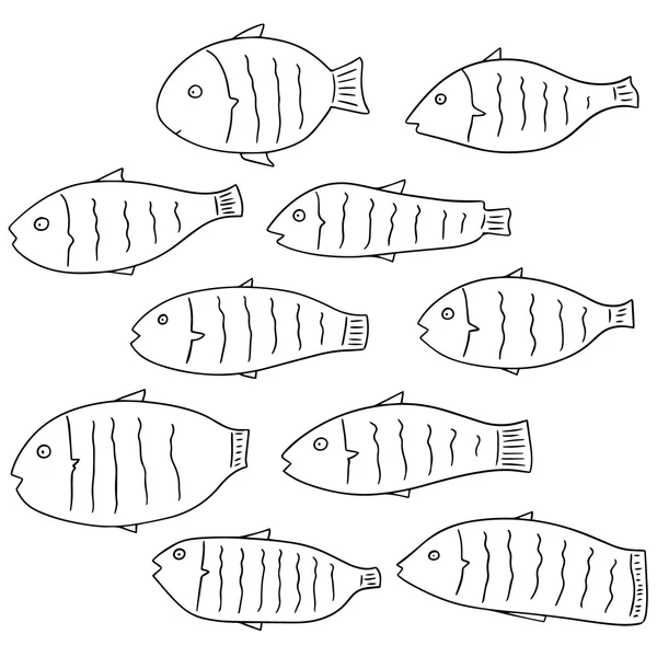 Vector uppsättning av fisk — Stock vektor