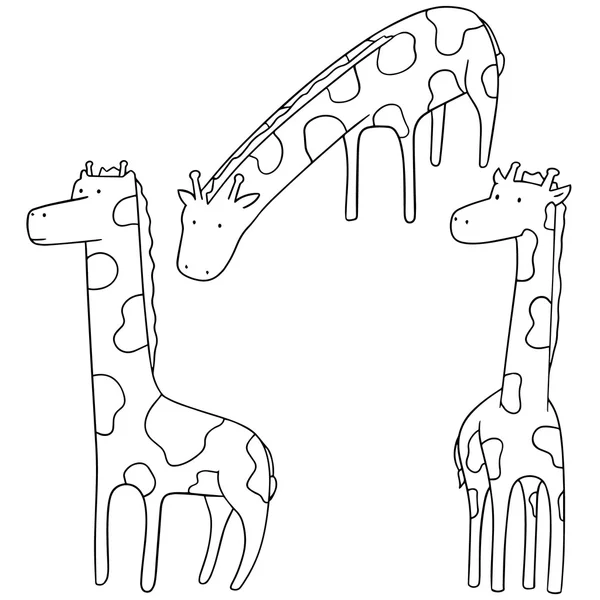 Vektor-Set von Giraffe — Stockvektor