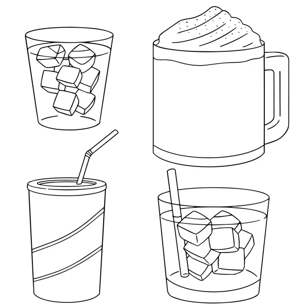 向量集的冰咖啡 — 图库矢量图片