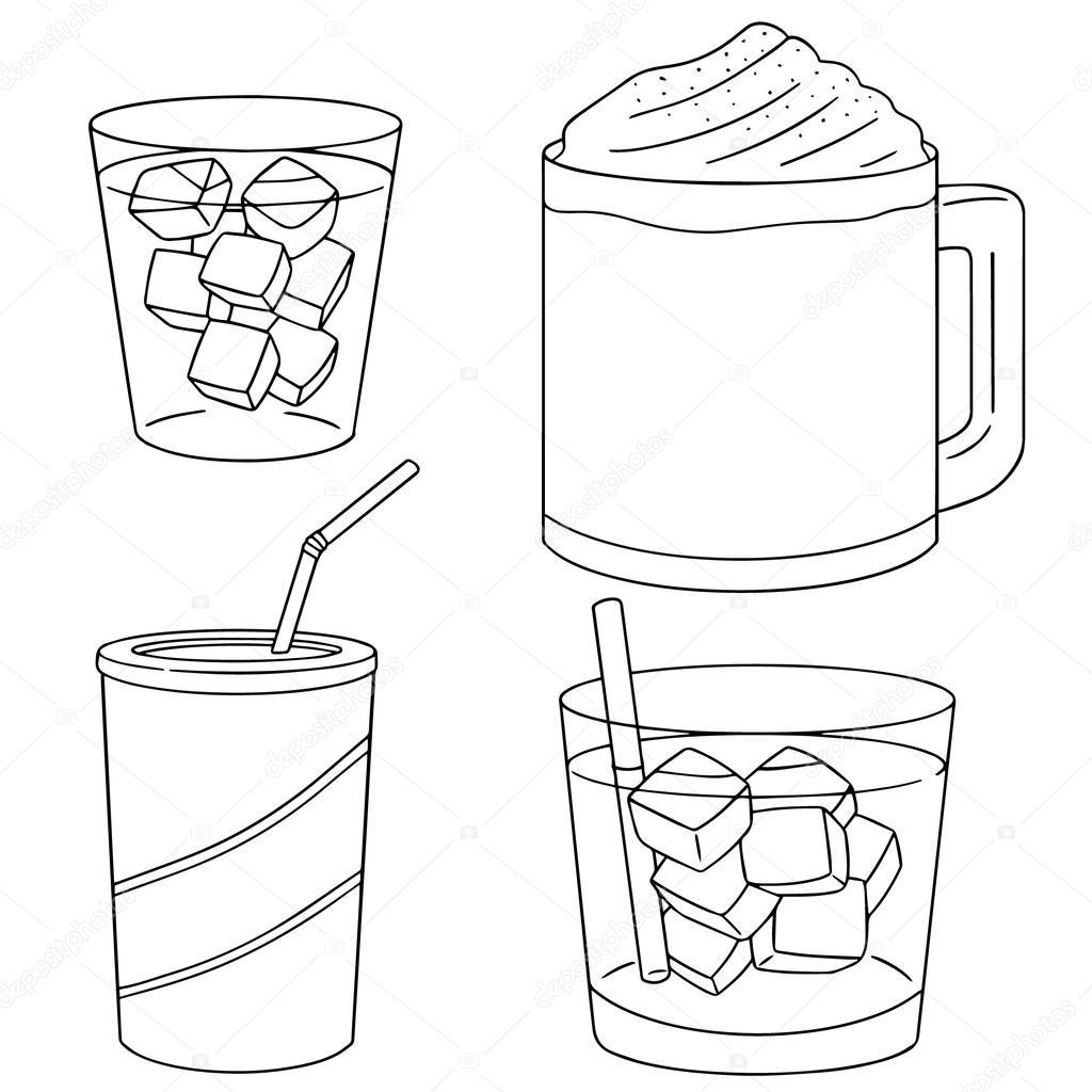 Vector Set Of Iced Coffee Stock Vector Set Of Iced Coffee Stock