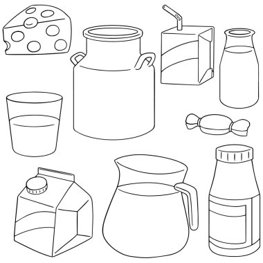 süt ürünü vektör kümesi