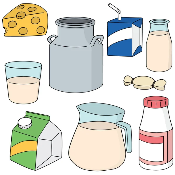 Vector set of milk product — Stock Vector