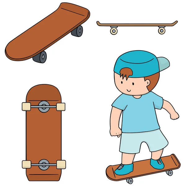 Jeu vectoriel de skateboard — Image vectorielle
