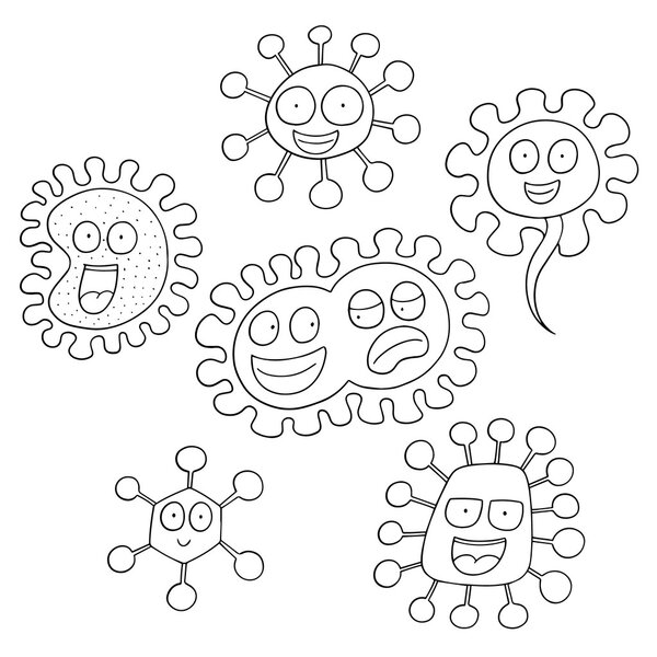 векторный набор бактерий и вирусов
