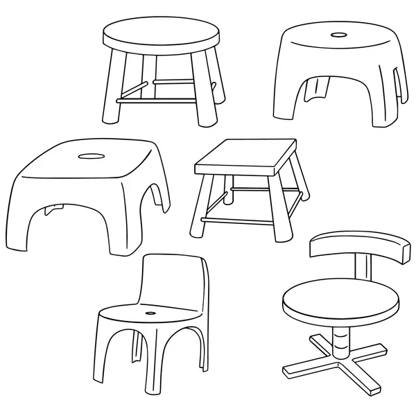 Vector set van stoelen — Stockvector