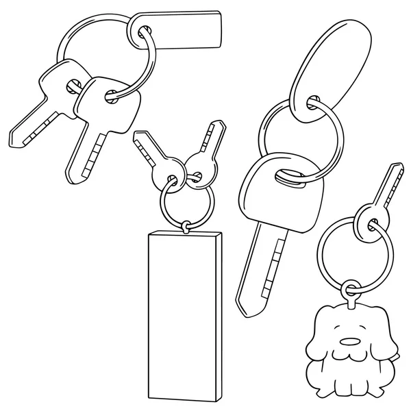 Vector set of keychain — Stock Vector