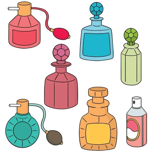 Vektor-Set von Parfümflaschen — Stockvektor