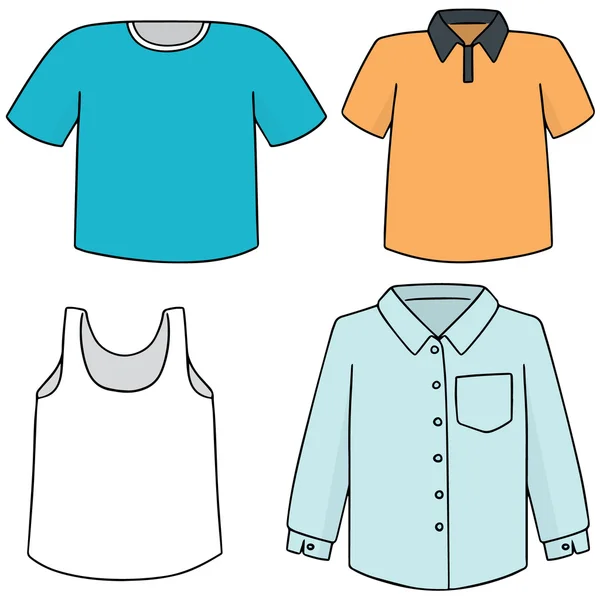 Vector conjunto de camisa, camiseta y chaleco — Archivo Imágenes Vectoriales