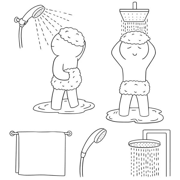 Vektor Reihe von Männern duschen — Stockvektor