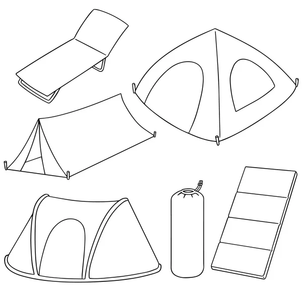 Ensemble vectoriel de matériel de camping — Image vectorielle