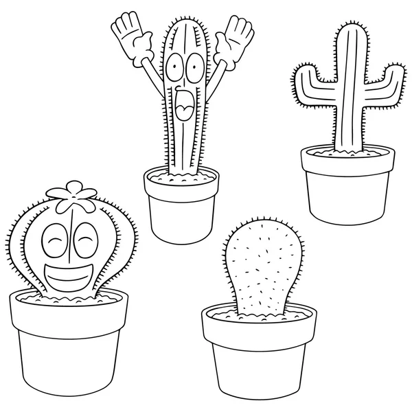 Vector set of cactus — Stock Vector