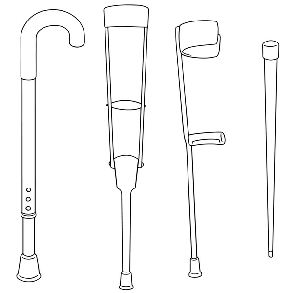 Vector set of walking stick — Stock Vector