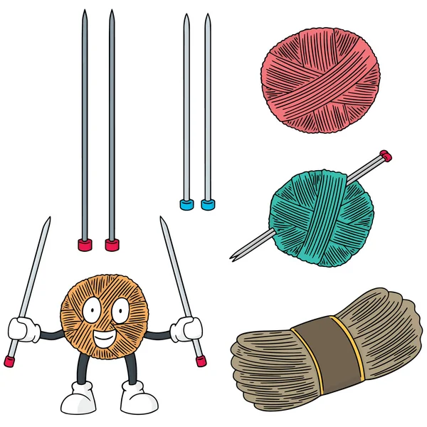 編み物のベクトルセット — ストックベクタ