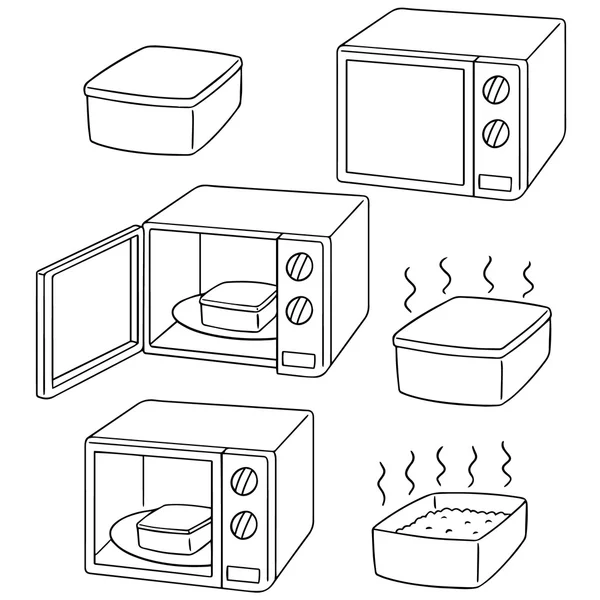 Vektorové sada mikrovlnná trouba — Stockový vektor