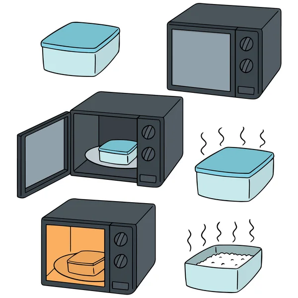 vektör set mikrodalga fırın